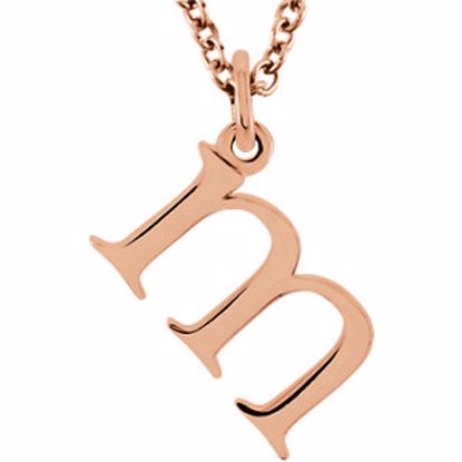 85780:70038:P 14kt Rose "m" Lowercase Initial 16" Necklace