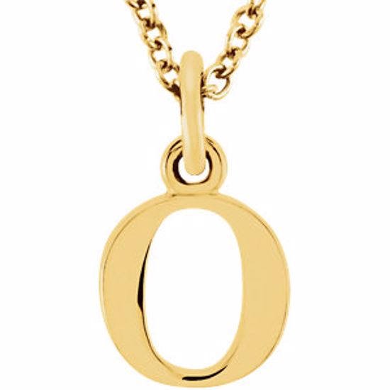 85780:70042:P 14kt Yellow "o" Lowercase Initial 16" Necklace