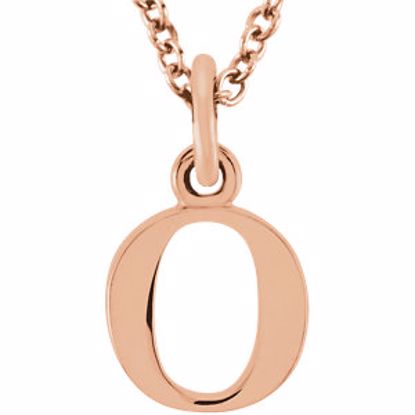 85780:70044:P 14kt Rose "o" Lowercase Initial 16" Necklace