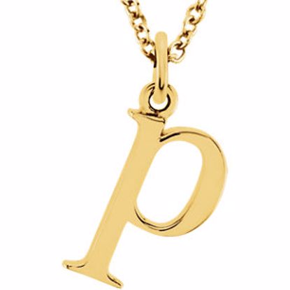 85780:70047:P 14kt Rose "p" Lowercase Initial 16" Necklace