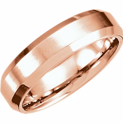 51213:133:P 14kt Rose 6mm Beveled Edge Band with Satin Finish Size  10