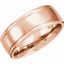 51214:124:P 14kt Rose 8mm Fancy Carved Band with Satin Finish Size 5.5