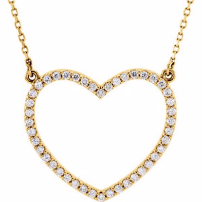 66415:100003:P 14kt Yellow 1/3 CTW Diamond Heart 16" Necklace