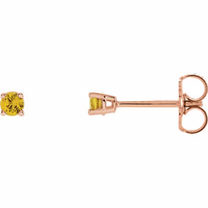 1874:70056:P 14kt Rose 2.5mm Round Yellow Sapphire Earrings