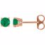 1874:70060:P 14kt Rose 4mm Round Emerald Earrings