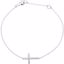 651343:101:P 14kt White 1/5 CTW Diamond Sideways Cross 8" Bracelet