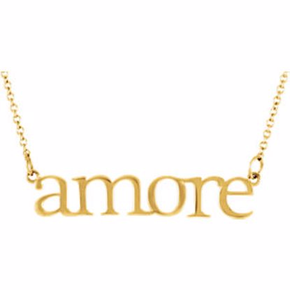 85809:1004:P 14kt Yellow "Amore" 16.25" Necklace