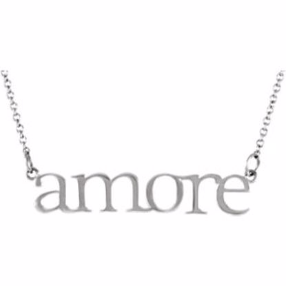 85809:1005:P 14kt White "Amore" 16.25" Necklace