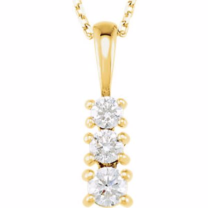 21624:60003:P 14kt White 1/3 CTW Diamond 3-Stone 18" Necklace