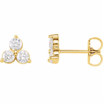 62481:60005:P 14kt Yellow 1 1/5 CTW Three-Stone Diamond Earrings