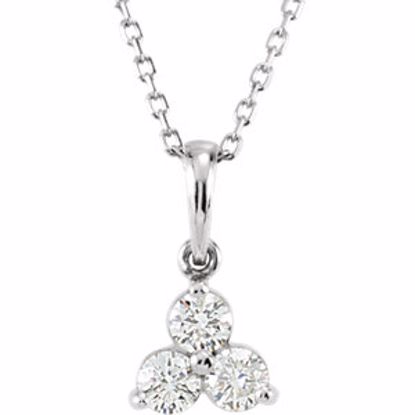 651342:60000:P 14kt White 1/3 CTW Diamond Three-Stone Necklace