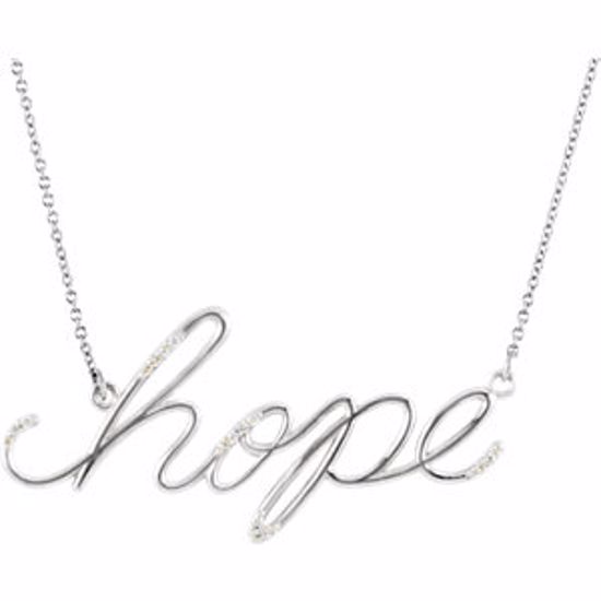 85819:60001:P 14kt White 0.08 CTW Diamond Hope 16.8” Necklace