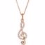 85841:60002:P 14kt Rose 1/4 CTW Petite Treble Clef Diamond 16" Necklace