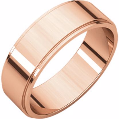FE8.5:1648830:P 14kt Rose 6mm Flat Edge Band