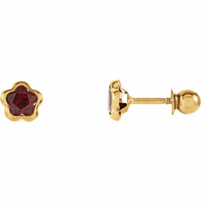 651367:100:P 14kt Yellow January CZ Birthstone Earrings with Screw Backs