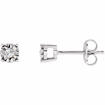 651361:60003:P 14kt White .08 CTW Diamond Illusion Stud Earrings