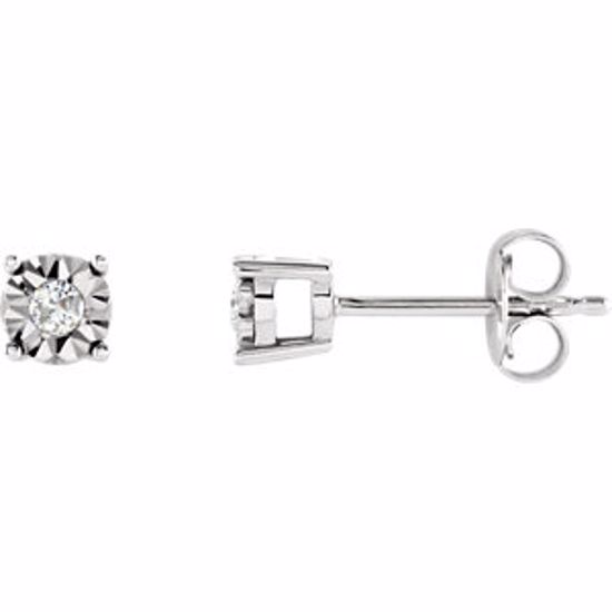 651361:60003:P 14kt White .08 CTW Diamond Illusion Stud Earrings