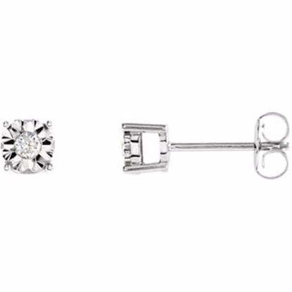 651361:60004:P 14kt White 1/10 CTW Diamond Illusion Stud Earrings