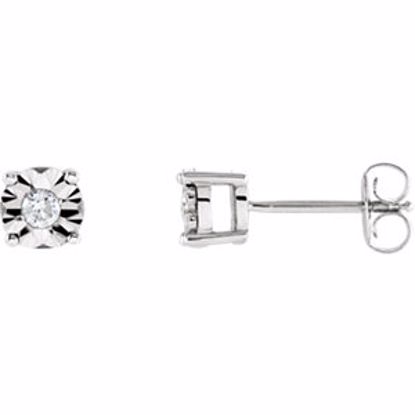 651361:60005:P 14kt White 1/8 CTW Diamond Illusion Stud Earrings