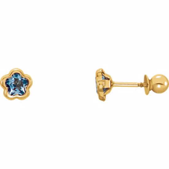 651367:111:P 14kt Yellow December CZ Birthstone Earrings with Screw Backs