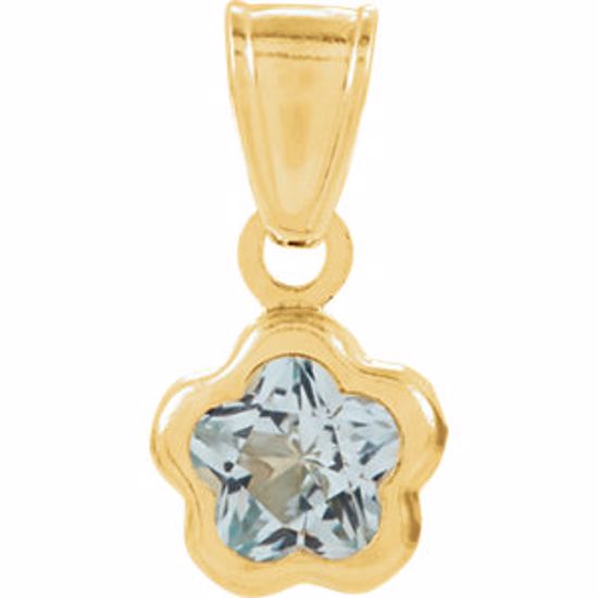 651368:102:P 14kt Yellow March CZ Birthstone Pendant