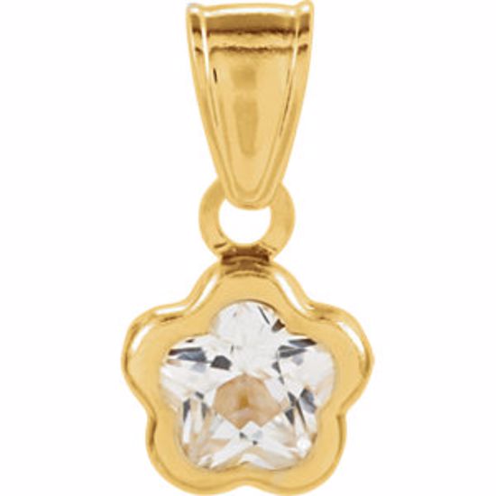 651368:103:P 14kt Yellow April CZ Birthstone Pendant