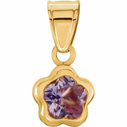 651368:105:P 14kt Yellow June CZ Birthstone Pendant