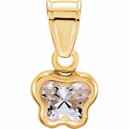 651370:103:P 14kt Yellow April CZ Birthstone Pendant