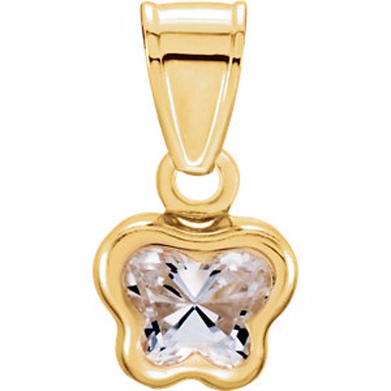 651370:103:P 14kt Yellow April CZ Birthstone Pendant