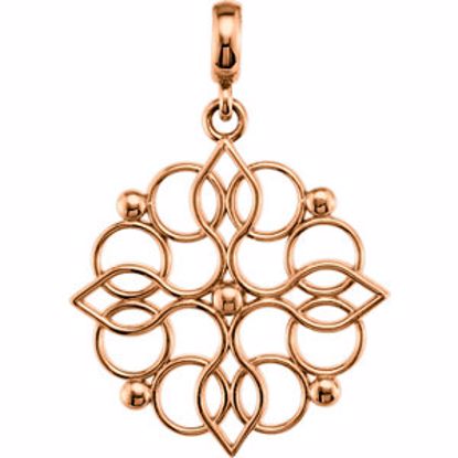 85575:1002:P 14kt Rose Decorative Pendant 