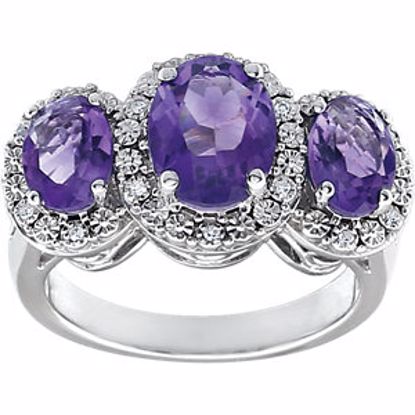 651371:70000:P 14kt White Amethyst & .04 CTW Diamond Ring