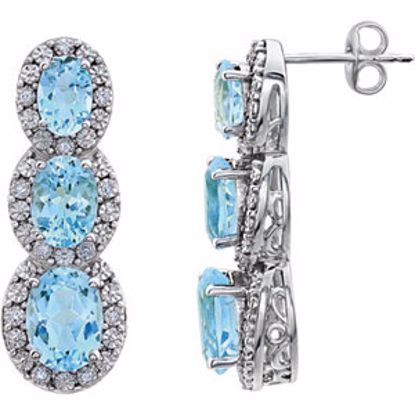 651373:70001:P 14kt White Sky Blue Topaz & .07 CTW Diamond 3-Stone Earrings