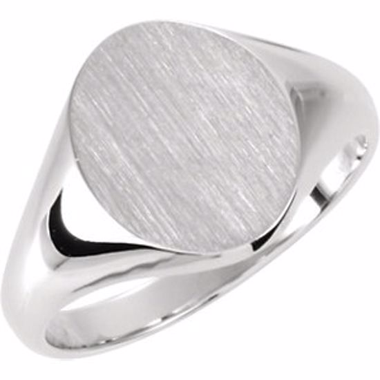 5543:37890:P Sterling Silver 11x9.5mm Oval Signet Ring