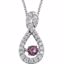 651375:70001:P 14kt White Pink Sapphire & 1/6 CTW Diamond 18" Mystara® Necklace