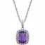 651427:70000:P 14kt White Amethyst & .05 CTW Diamond Necklace
