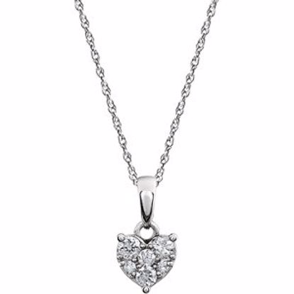 651403:60000:P 14kt White 1/5 CTW Diamond Cluster Necklace