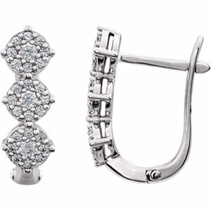 651407:60000:P 14kt White 1/2 CTW Diamond 3-Stone Earrings