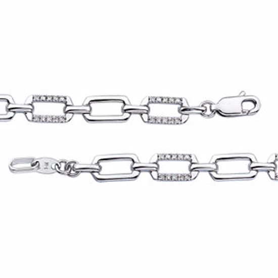 651408:60000:P 14kt White 1/4 CTW Diamond Link 7.5" Bracelet