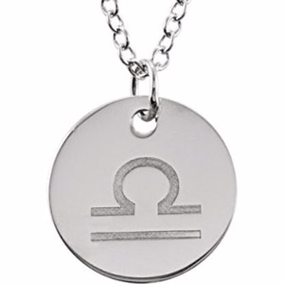 85856:1001:P 14kt White Libra Zodiac Necklace