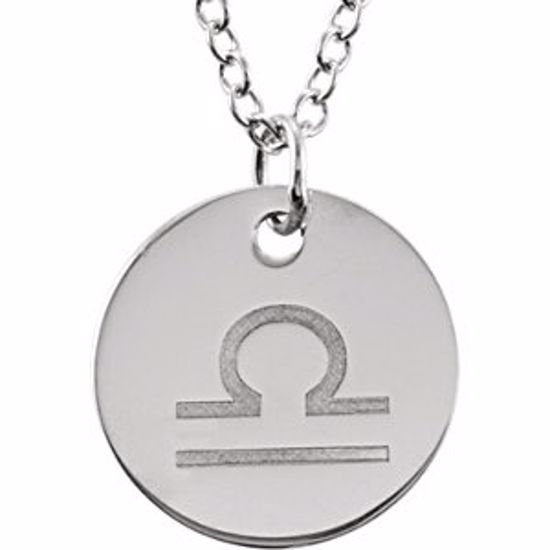 85856:1001:P 14kt White Libra Zodiac Necklace