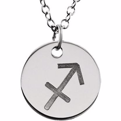 85856:1010:P 14kt White Sagittarius Zodiac Necklace