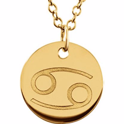 85856:1012:P 14kt Yellow Cancer Zodiac Necklace