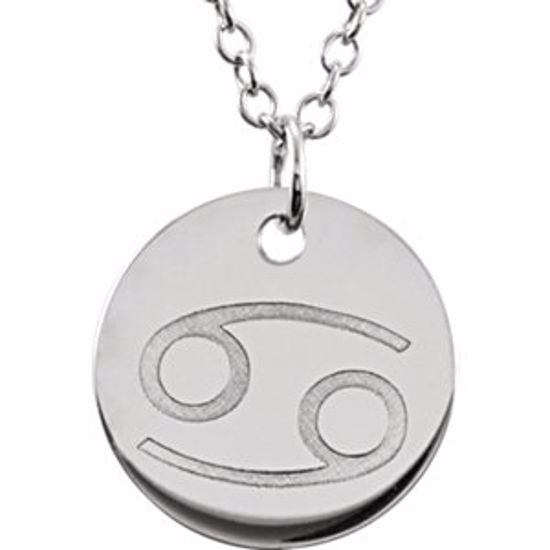 85856:1013:P 14kt White Cancer Zodiac Necklace