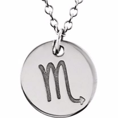 85856:1016:P 14kt White Scorpio Zodiac Necklace