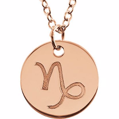 85856:1020:P 14kt Rose Capricorn Zodiac Necklace