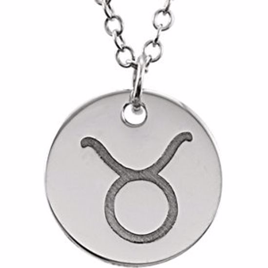 85856:1022:P 14kt White Taurus Zodiac Necklace