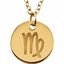 85856:1027:P 14kt Yellow Virgo Zodiac Necklace