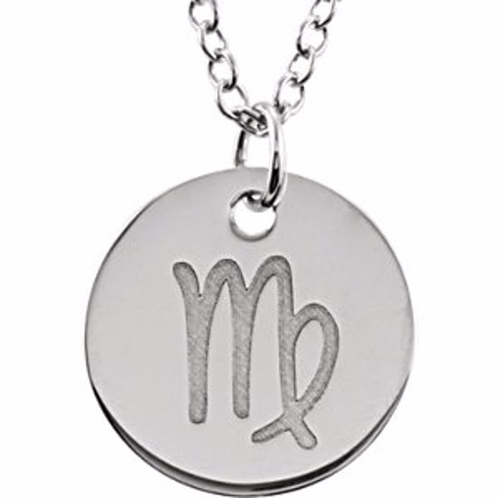 85856:1028:P 14kt White Virgo Zodiac Necklace