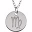 85856:1028:P 14kt White Virgo Zodiac Necklace