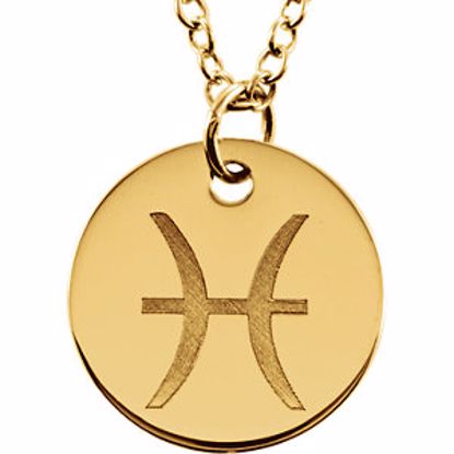 85856:1030:P 14kt Yellow Pisces Zodiac Necklace